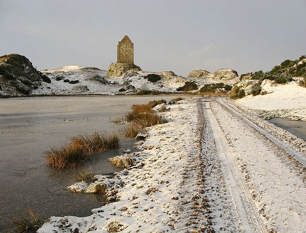 Smailholm Tower in winter